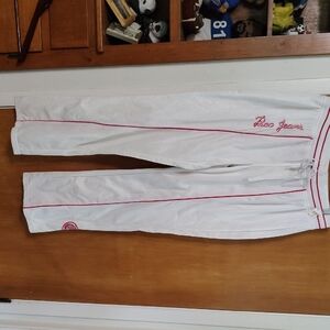 Vintage Paco Jeans White Joggers with Red Trim